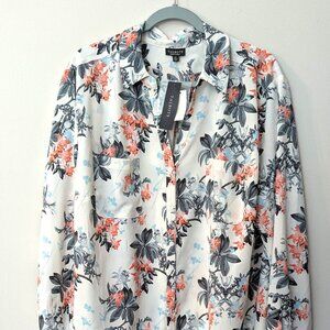 NWT Talbots Nantucket Women's Floral Print Button Front Blouse. Size 3X